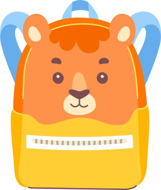 Okul Ayısı Sırt Çantası Vektör İllüstrasyonu