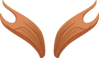 Hayvan Boynuzları Simge Vektörü İllüstrasyonu