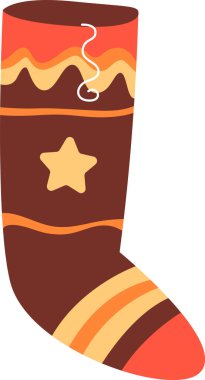Yılbaşı çorap ikonu Vektör illüstrasyonu