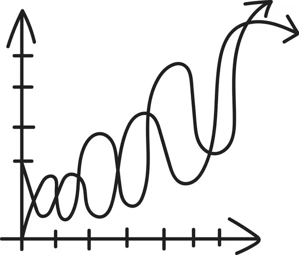 Linjär Diagram Doodle Vektor Illustration — Stock vektor