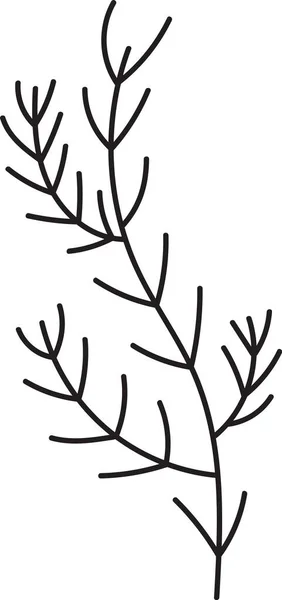 Fir Tree Branch Silhouette Vector Illustration — Stock Vector