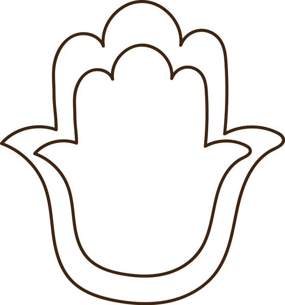 Hamsa El Sembolü Doodle Vektör İllüstrasyonu