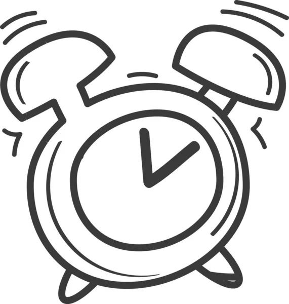 Reloj Despertador Doodle Vector Ilustración — Vector de stock