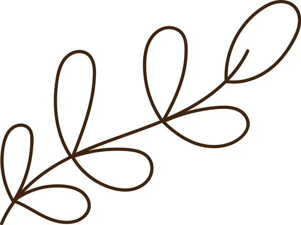 Branch Leaves Doodle Vector Illustration — Stock Vector