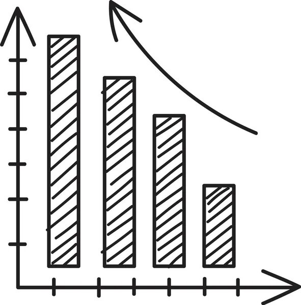 Ilustrasi Vektor Doodle Chart Linear - Stok Vektor