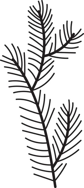 Illustration Vectorielle Silhouette Branche Sapin — Image vectorielle