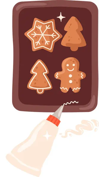 Creaming Cookies Baking Form Vector Illustration — Stockový vektor