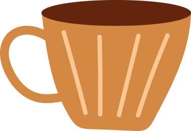 Seramik Kupa Simgesi Vektör İllüstrasyonu