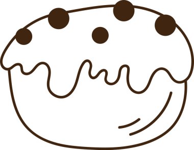 Sufganiyot Donut Hanuka Doodle Vektör Çizimi