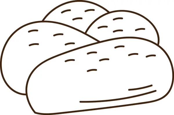Bread Lined Doodle Vector Illustration — Stock Vector
