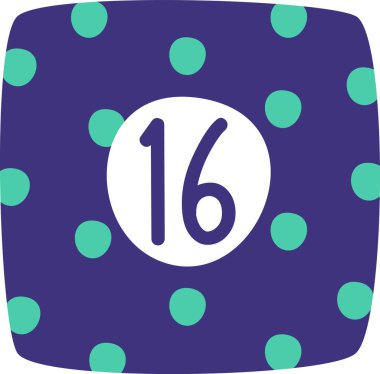 16 Tarihli Noel Takvimi Yapıştırıcı Çizimi