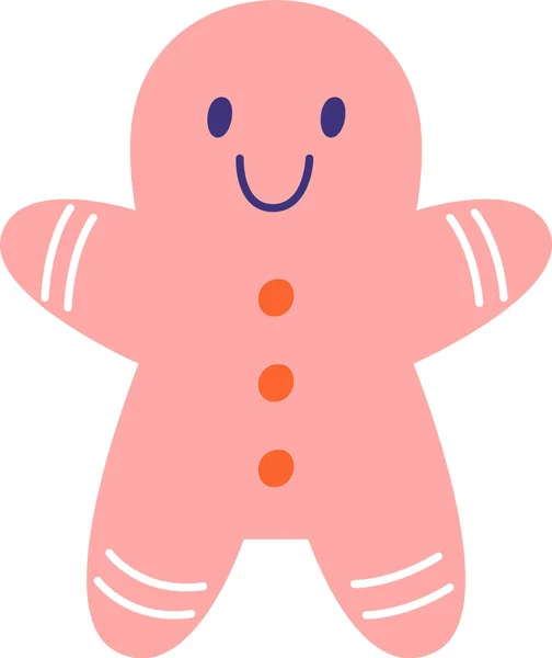 Gingerbread Man Cookie Vector Illustration — Stock Vector