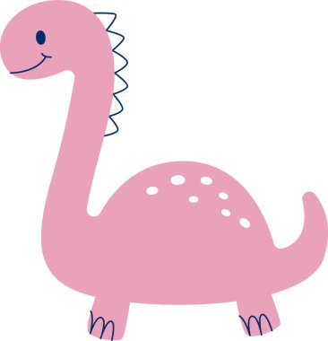 Şirin Çocuk Dinozor Vektör İllüstrasyonu