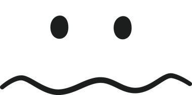 Çizgi film Karakterleri Üzgün Yüz Vektörü İllüstrasyonu