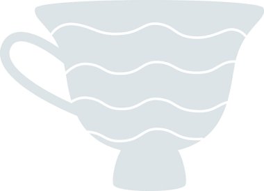 Klasik Çay Kadehi Vektörü İllüstrasyonu