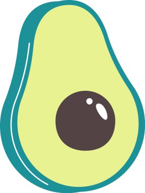 Avokado Meyve Dilimi Vektör İllüstrasyonu