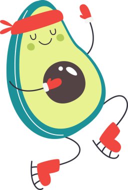 Avokado Noel Karakteri Vektör İllüstrasyonu