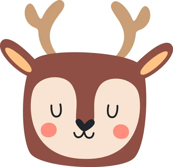 Deer Head Sleeping Vector Illustration — Stock Vector