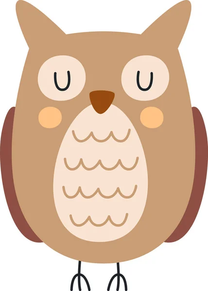 Owl Bird Sleeping Vector Ilustração —  Vetores de Stock
