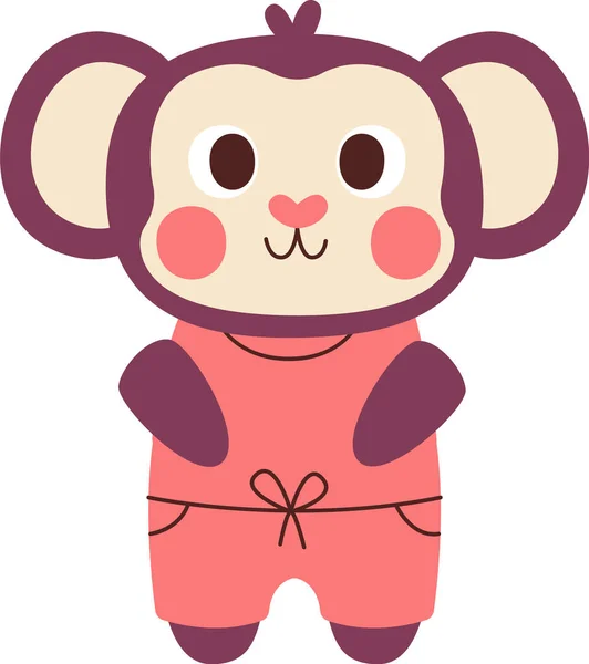 Monkey Character Costume Vector Illustration — Stock Vector