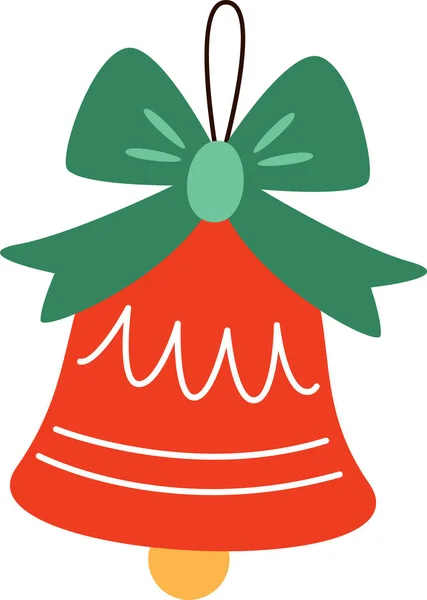 Christmas Hanging Bell Vector Illustration — Stock Vector
