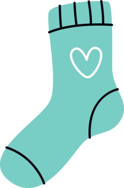 Sock With Heart Vector Illustration