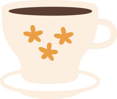 Çay fincanı çay tabağı vektörü çizimi