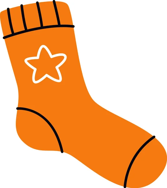 Socke Mit Star Vector Illustration — Stockvektor