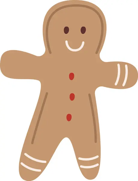 Gingerbread Man Cookie Vector Ilustração — Vetor de Stock