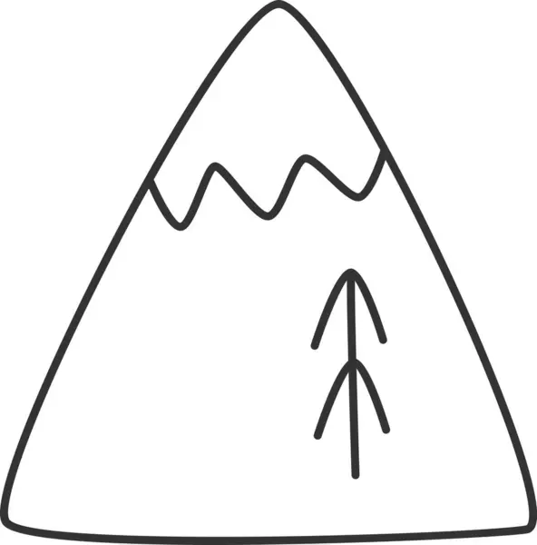 Montaña Doodle Resumen Vector Ilustración — Vector de stock