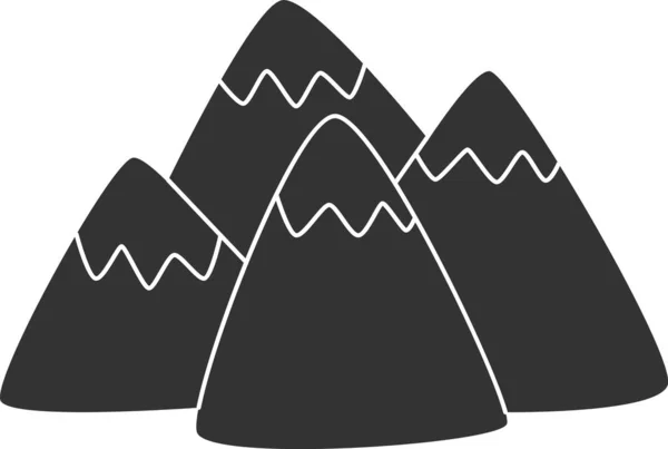 Montañas Doodle Paisaje Vector Ilustración — Vector de stock