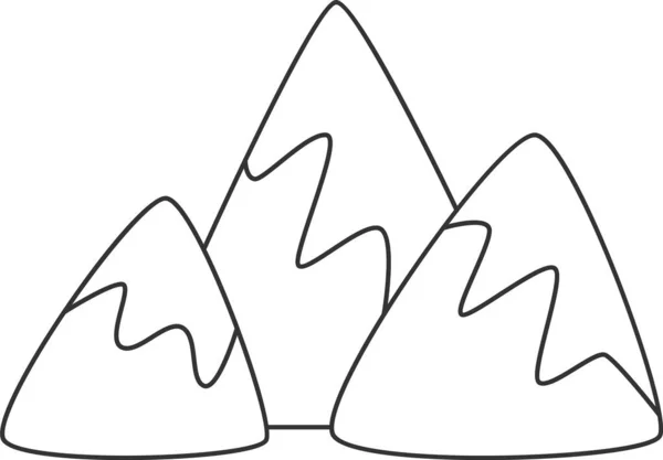 Montañas Doodle Paisaje Vector Ilustración — Archivo Imágenes Vectoriales