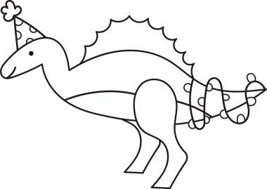 Noel Dinazoru Doodle Vektör İllüstrasyonu