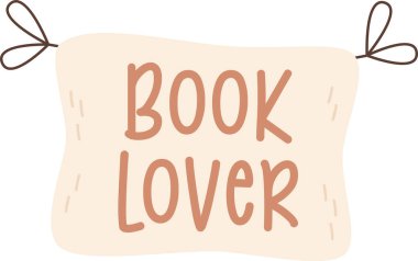 Kitap Aşığı Etiketleme Vektörü İllüstrasyonu