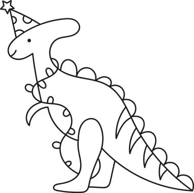 Noel Dinazoru Doodle Vektör İllüstrasyonu