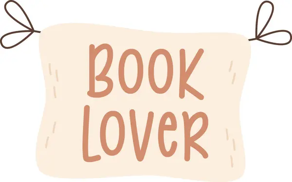 Book Lover Lettering Sticker Vector Illustration — Stock Vector