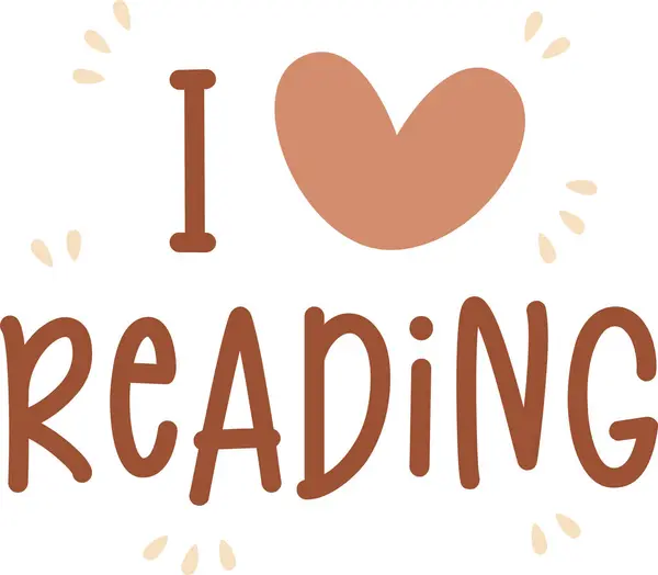 Love Reading Lettering Sticker Vector Illustration — Stock Vector