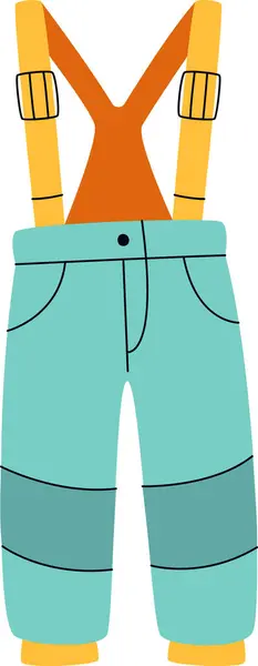 Inggris Winter Trousers Suspenders Vector Illustration - Stok Vektor