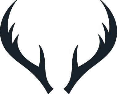 Geyik Boynuzları Siluet Vektör İllüstrasyonu