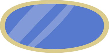 Oval Ev Aynası Vektörü İllüstrasyonu