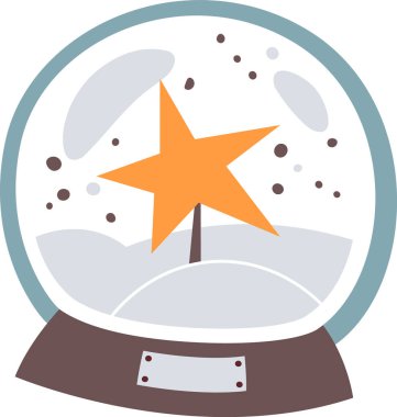 Yıldız Vektörü İllüstrasyonlu Kar Küresi