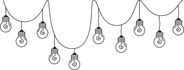 Weihnachtsgirlanden Mit Lichtern Vektor Illustration — Stockvektor