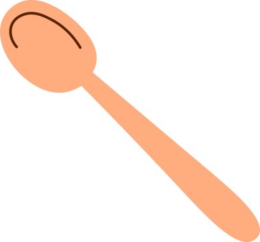 Çay Kaşığı Simgesi Vektör İllüstrasyonu