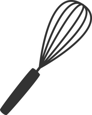 Kitchen Whisk Siluet Vektör İllüstrasyonu