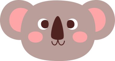 Koala Hayvan Yüzü Vektörü İllüstrasyonu