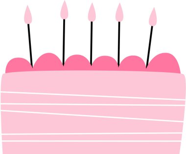 mumlar vektör illüstrasyon ile doğum günü pastası