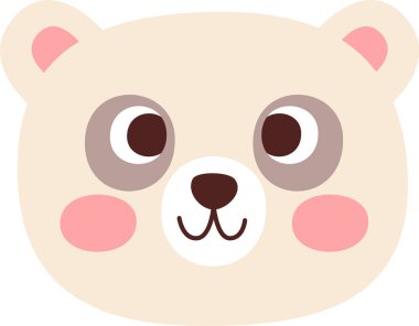 Panda Hayvan Yüzlü Vektör İllüstrasyonu