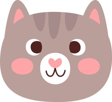 Kedi Yüzlü Vektör İllüstrasyonu