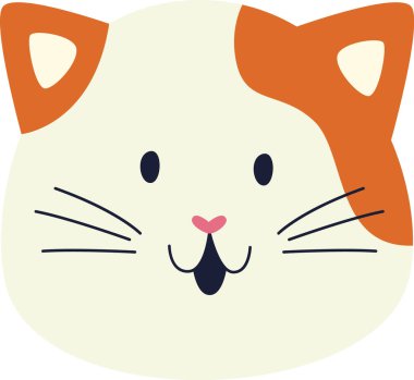 şirin kedi yüzlü vektör çizimi