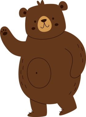 Dalgalanan Ayı Hayvan Vektörü İllüstrasyonu